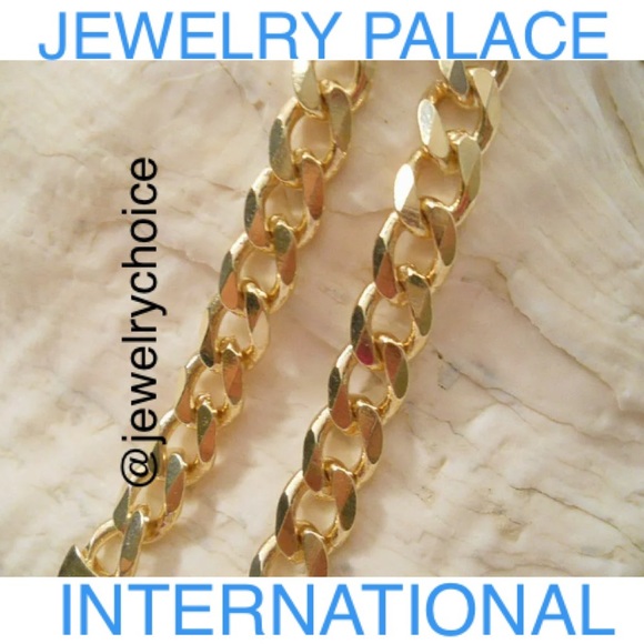 🆕14K Gold Filed Heavy Curve Link Unisex Bracelet - Picture 7 of 9